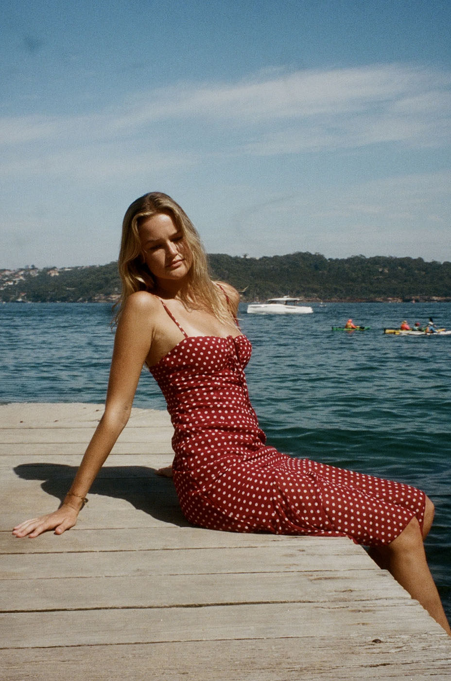 Elora dress with polka dots - Red