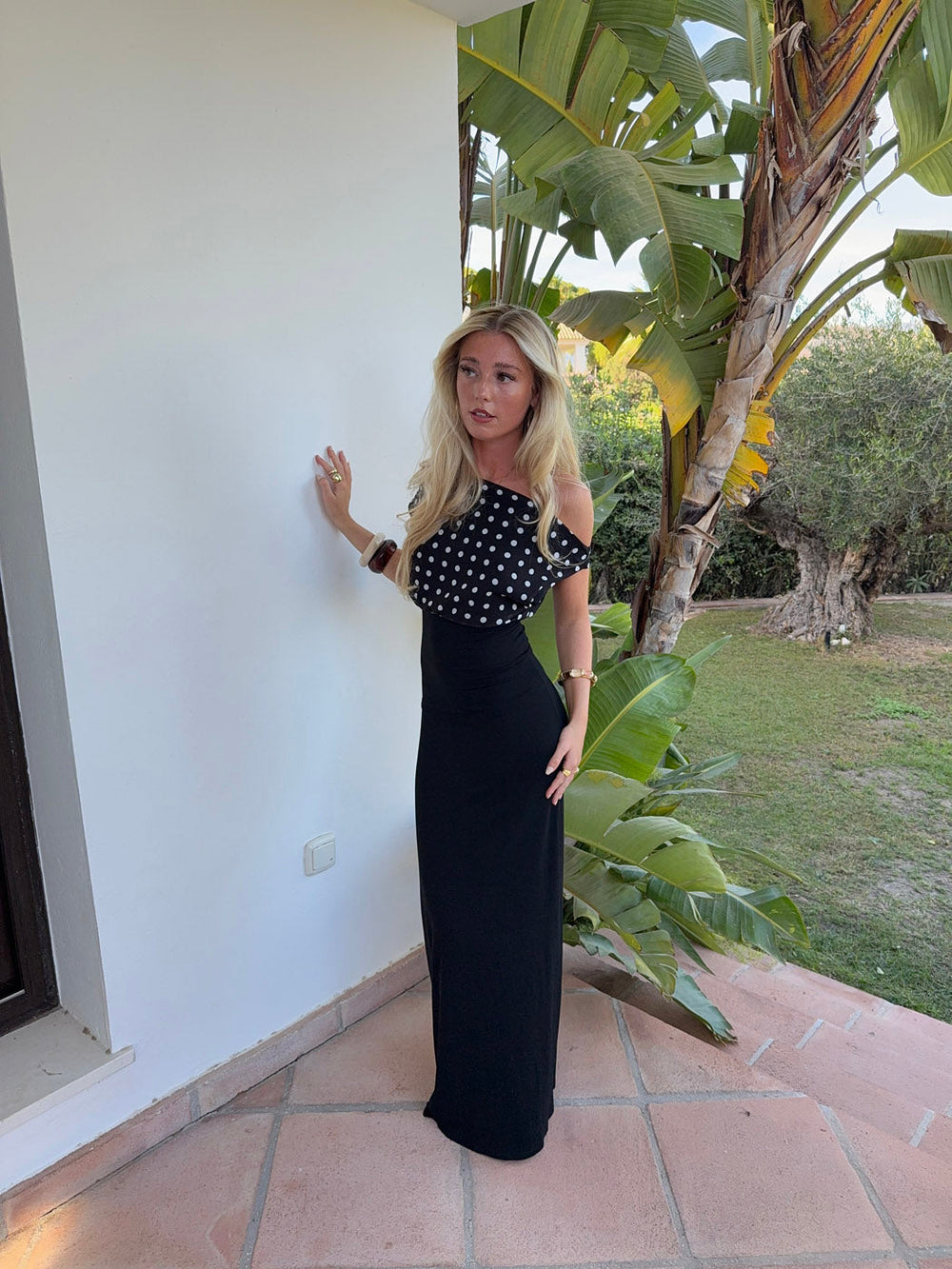 Kimmaya dress with polka dots - Black