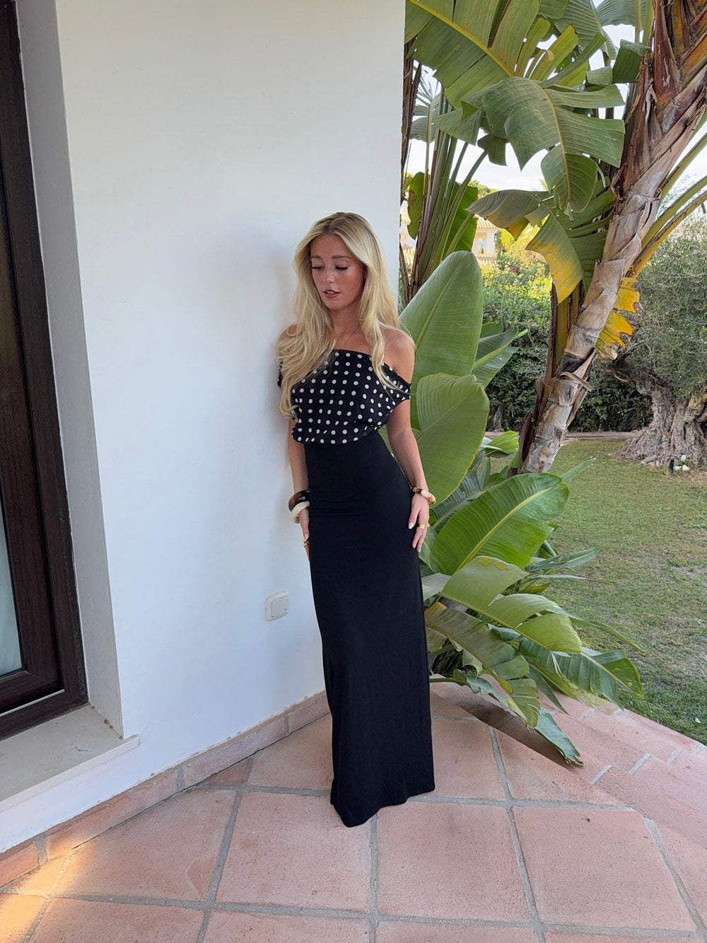 Kimmaya dress with polka dots - Black
