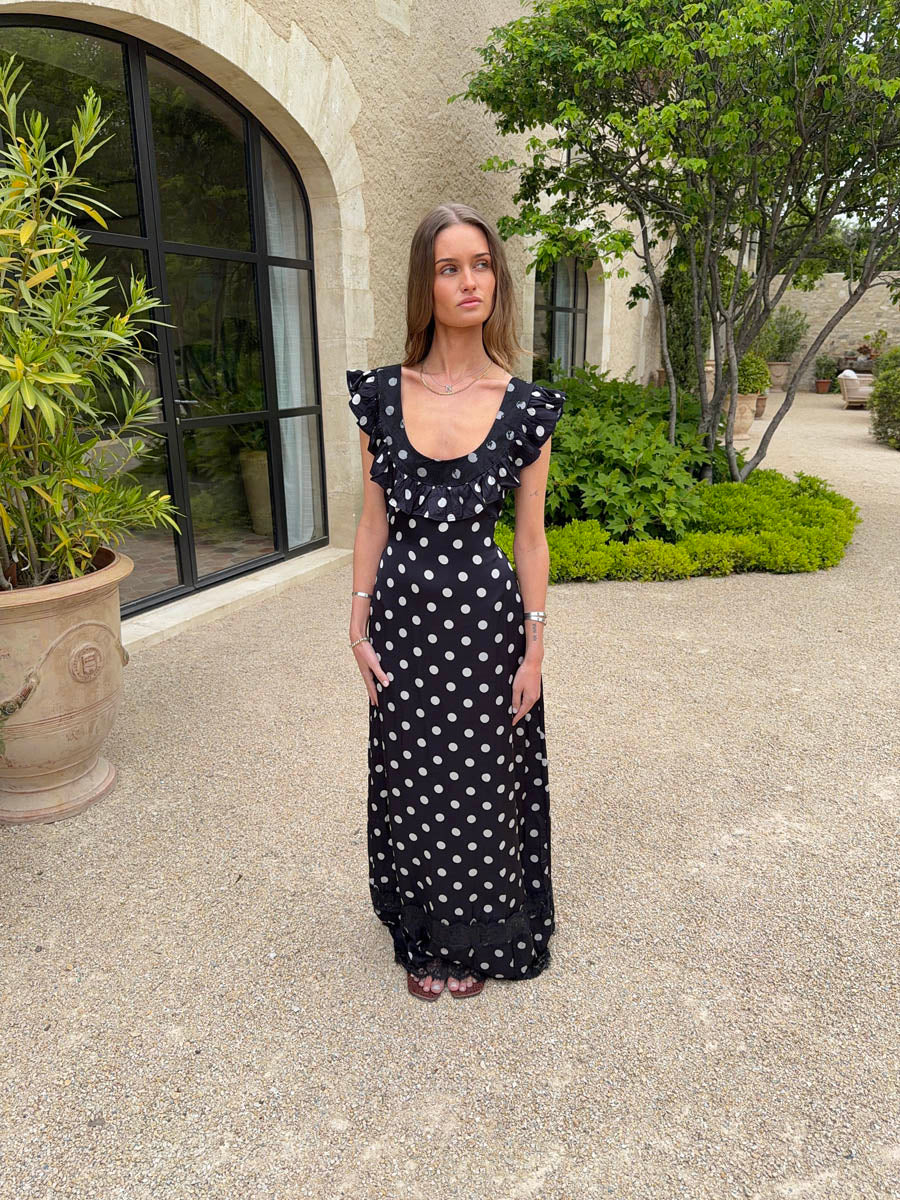 Luvana dress with polka dots – Black/white