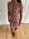 Benita dress with dots – Pink/brown