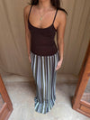 Nessa dress with stripes - Green/brown/white
