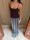 Nessa dress with stripes - Green/brown/white