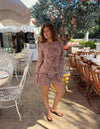 Safari dress with zebra print - Off white/brown