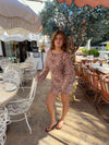 Safari dress with zebra print - Off white/brown