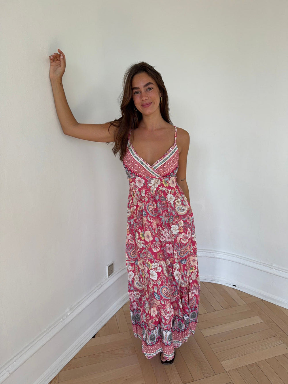 Anastasia maxi dress with pattern - Pink
