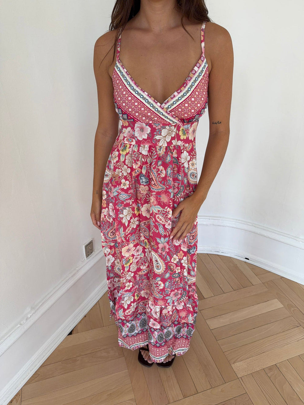 Anastasia maxi dress with pattern - Pink