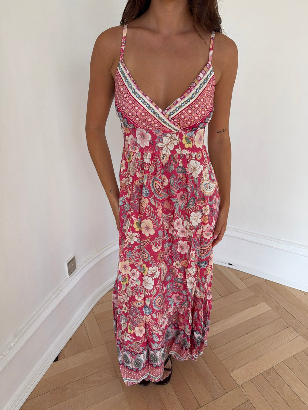 Anastasia maxi dress with pattern - Pink