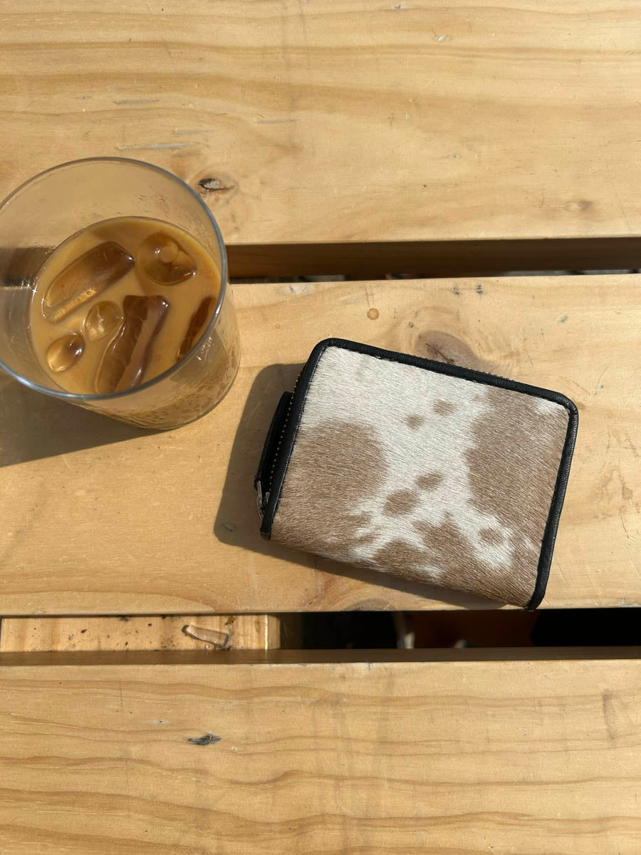 Cela cowhide purse – White/caramel