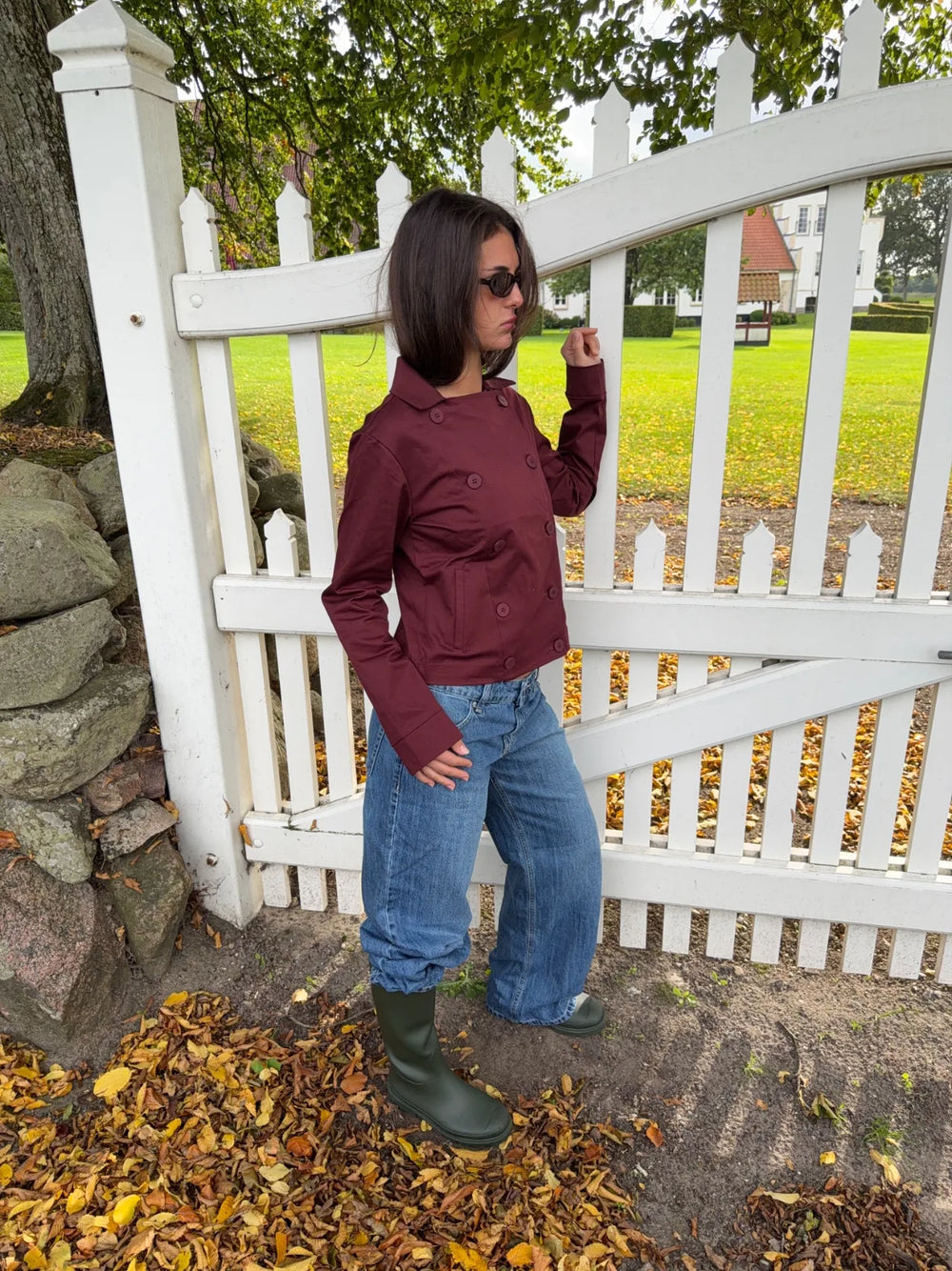 Faye short trenchcoat - Bordeaux