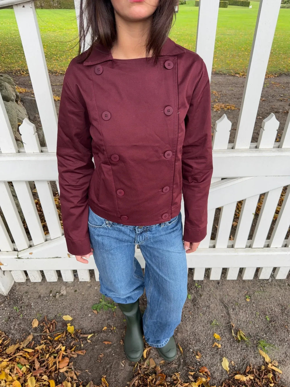 Faye short trenchcoat - Bordeaux