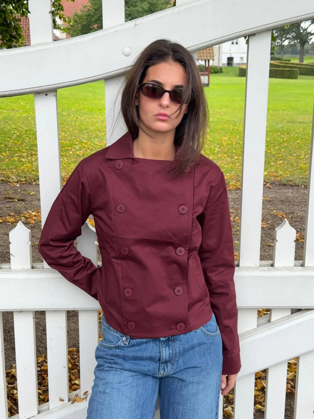 Faye short trenchcoat - Bordeaux