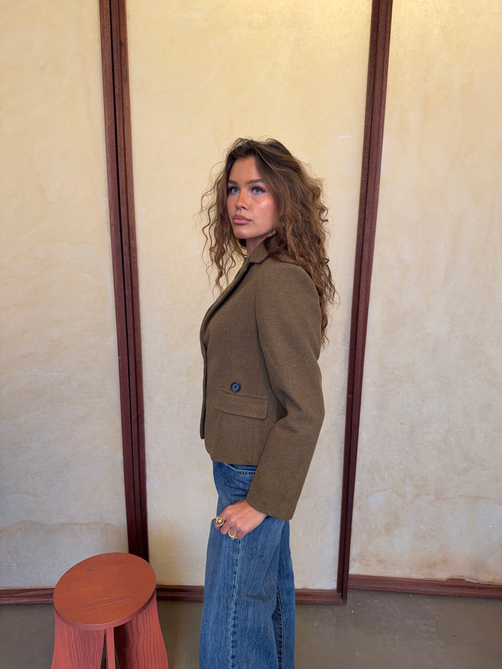 Anahita cropped blazer - Khaki