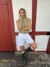 Biona short-sleeved knit blouse - Khaki