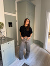 Olivia short-sleeved mohair cardigan - Black