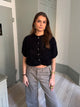 Olivia short-sleeved mohair cardigan - Black