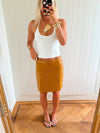 Scandivv faux leather skirt - Cognac