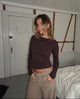 Roleo blouse with long sleeves – Brown