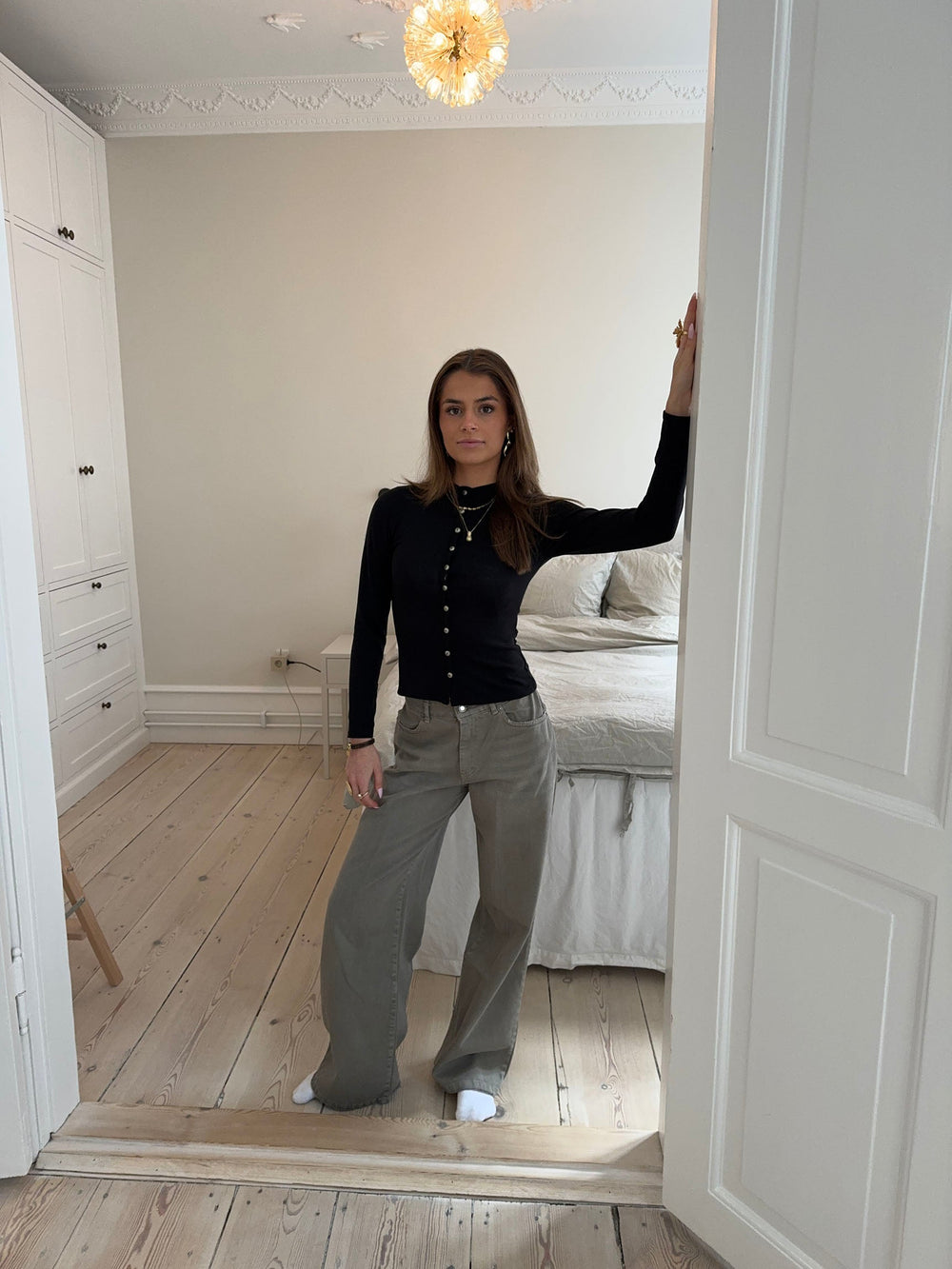 Leonora long-sleeved blouse - Black