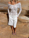 Bodil long-sleeve lace blouse - White