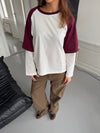 Blaine t-shirt with long sleeves – Red/white