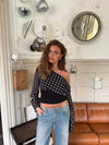 Kimmie long-sleeved blouse with polka dots – Black/white