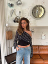 Kimmie long-sleeved blouse with polka dots – Black/white