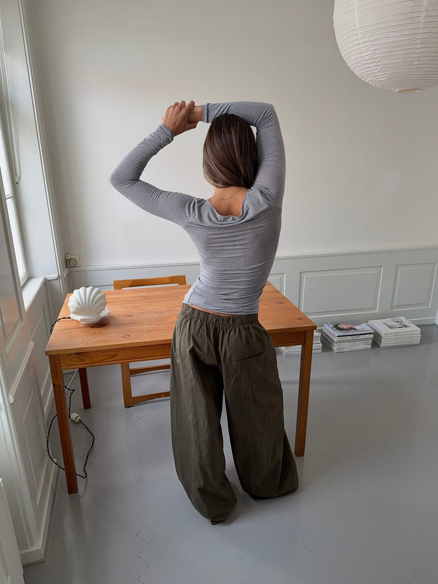 Kaia long-sleeved cashmere blouse - Grey