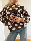 Scandivv blouse with polka dots - Brown/off white
