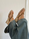 Lavina wedge heel sandal with checkers - Beige