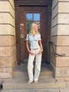 Emmaline low waisted jeans – Light Beige