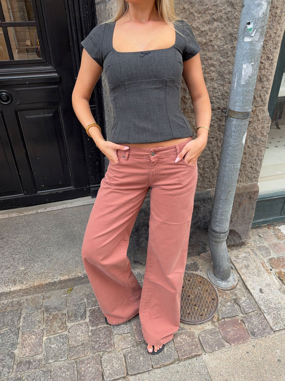 Audrena low waisted jeans - Orange
