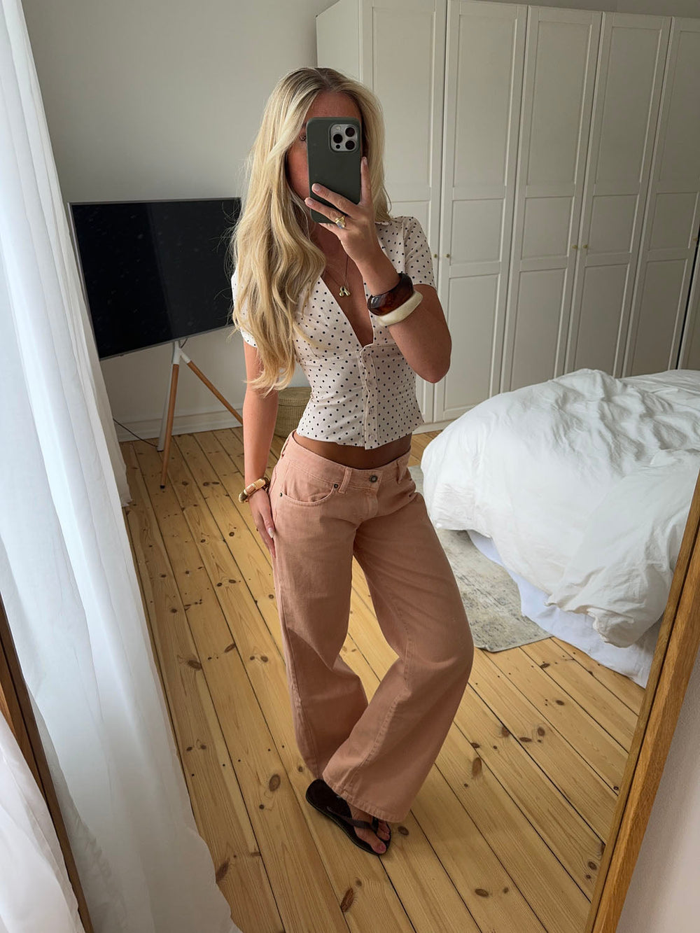 Emmaline low waisted jeans - Orange