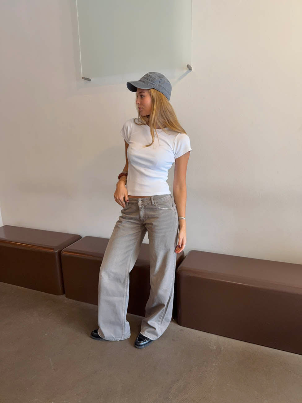 Audrena low waisted jeans - Sage green