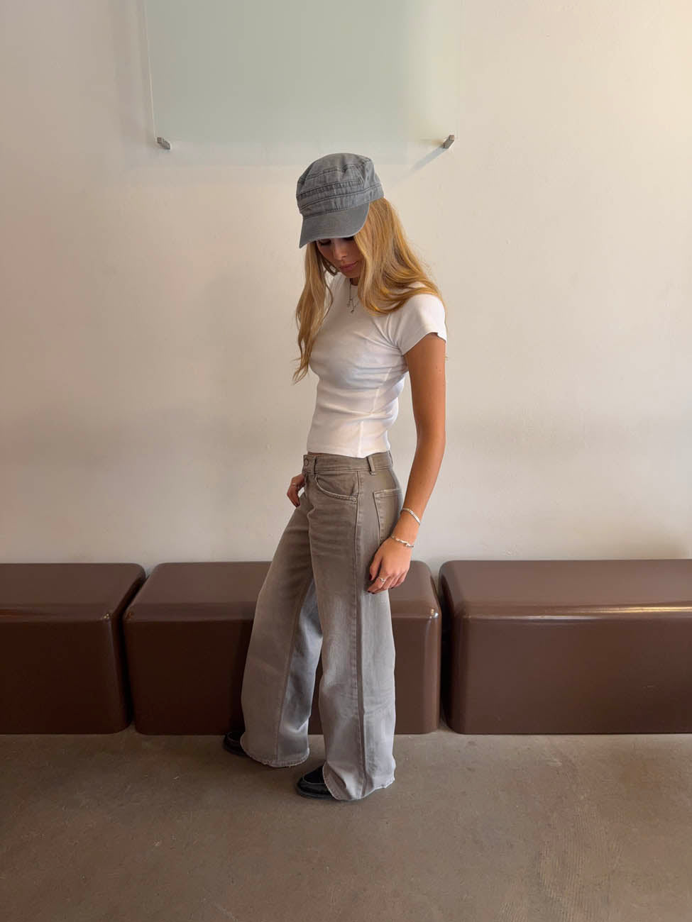 Audrena low waisted jeans - Sage green