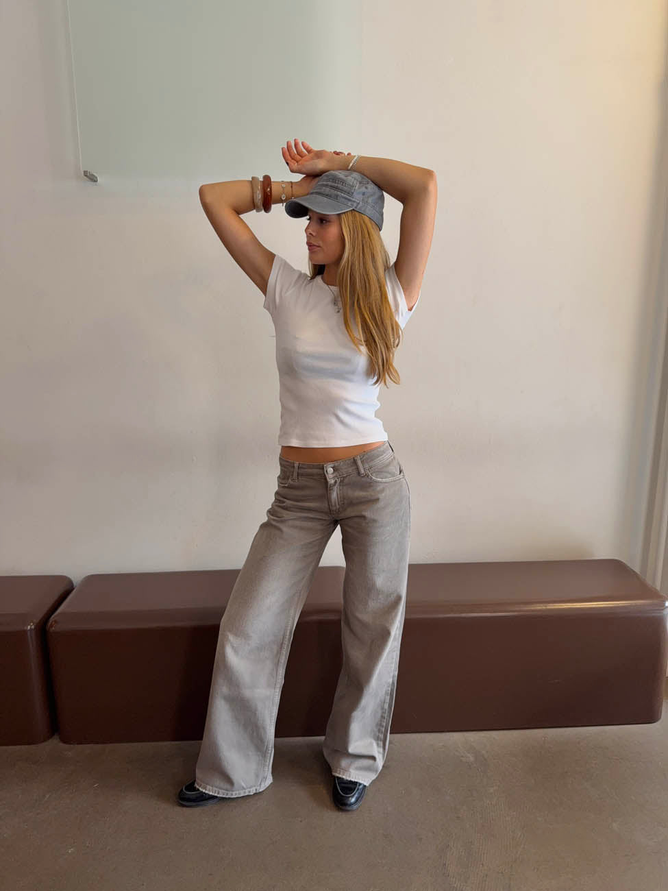 Audrena low waisted jeans - Sage green