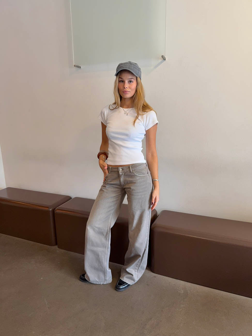 Audrena low waisted jeans - Sage green