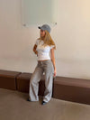 Audrena low waisted jeans - Sage green