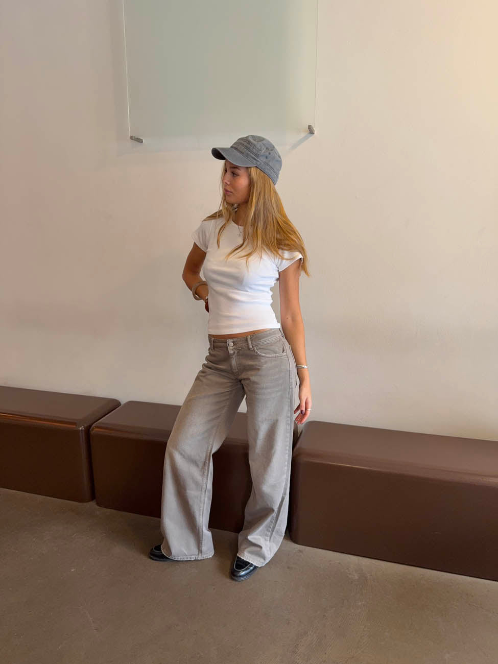 Audrena low waisted jeans - Sage green