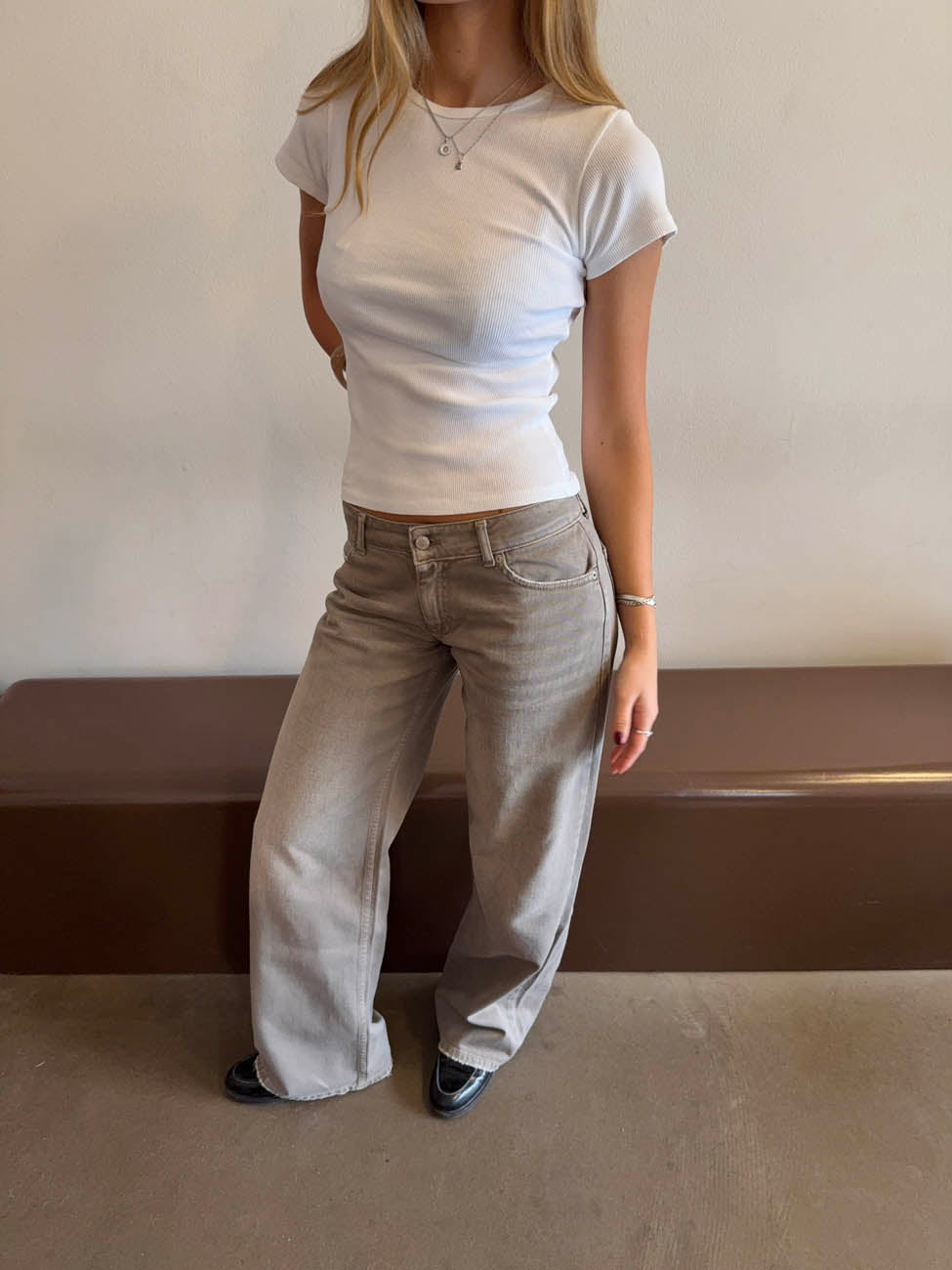 Audrena low waisted jeans - Sage green