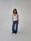 Floraline low waisted jeans - Blue denim