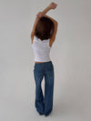 Floraline low waisted jeans - Blue denim