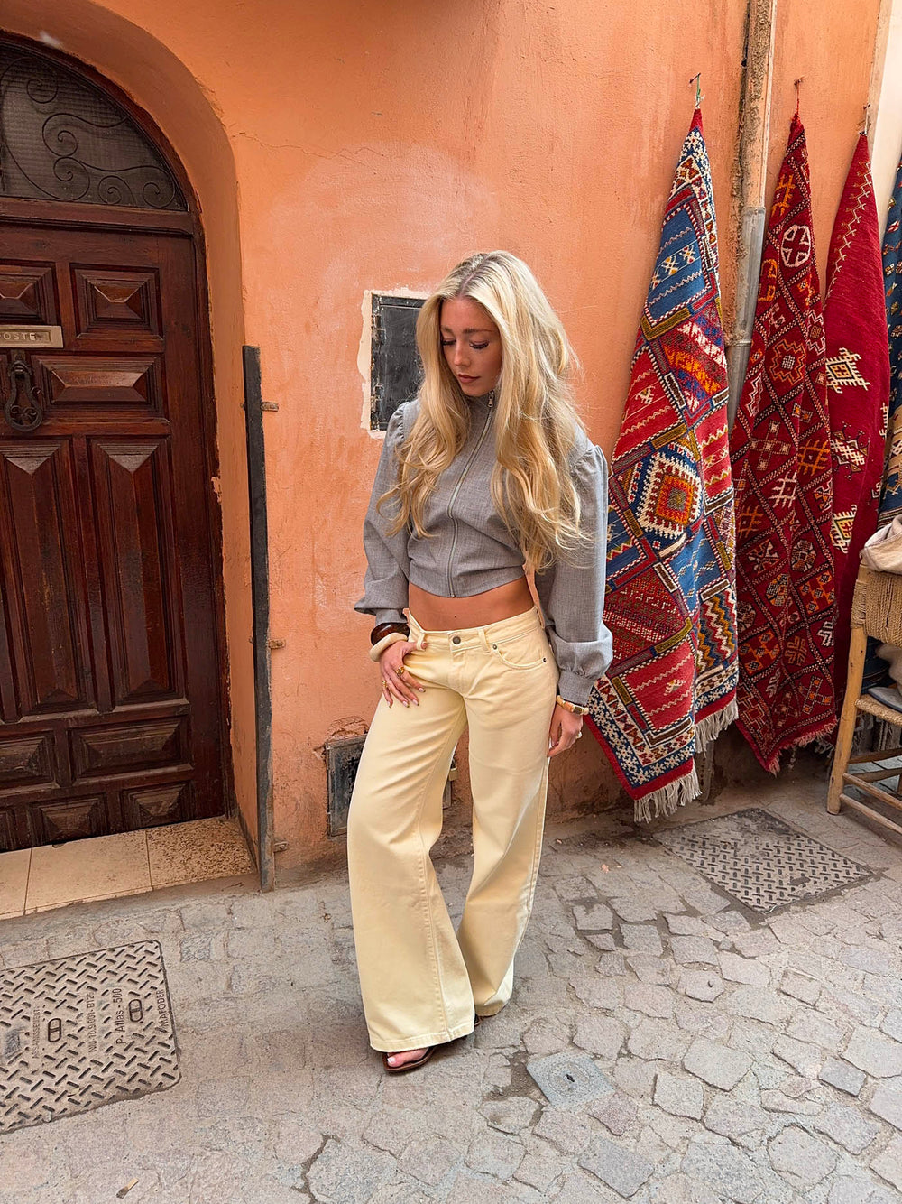 Audrena low waisted jeans - Yellow