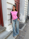 Alaia low-rise jeans with lightning detail - Light denim