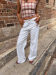 Alaia low-waisted jeans with lightning detail - White denim