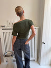 Alaia low-waisted jeans with lightning detail - Grey denim