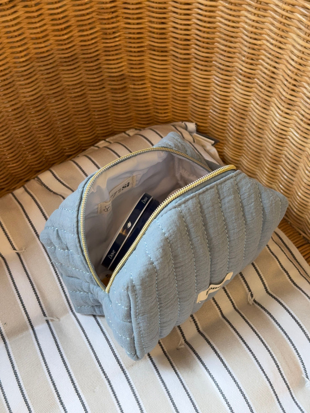 Honey small toiletry bag – Dusty blue