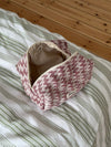 Honey small toiletry bag with pattern - Beige/red