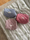 Honey small toiletry bag with pattern - Beige/red