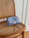 Honey large toiletry bag with stripes - Blue/brown